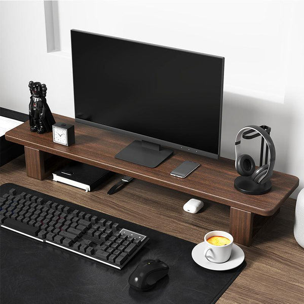 Desktop Computer Monitor Shelf Stand - Solid Wood - Office Cozy