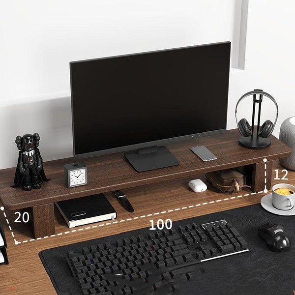 Desktop Computer Monitor Shelf Stand - Solid Wood - Office Cozy