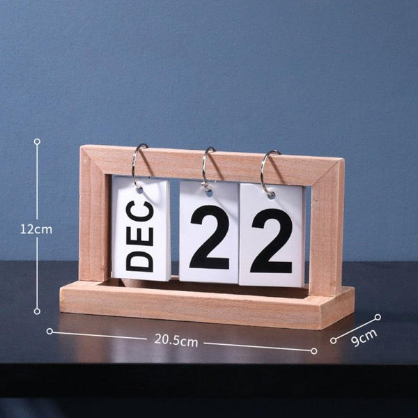 Wooden Desk Calendar - Office Cozy