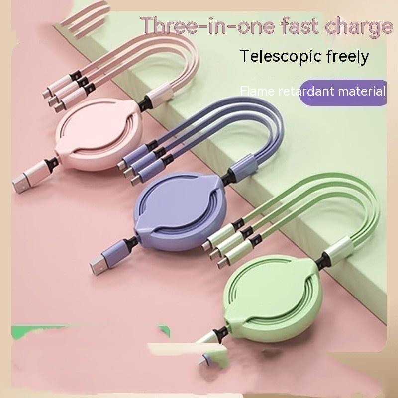 Multifunctional Liquid Silicone Three-in-one Mobile Phone Fast Charging Cable