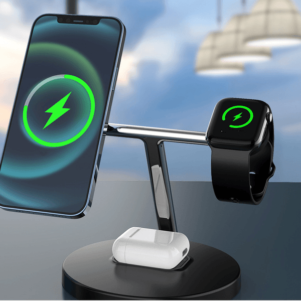 Three In One Magnetic Wireless Charger - Office Cozy